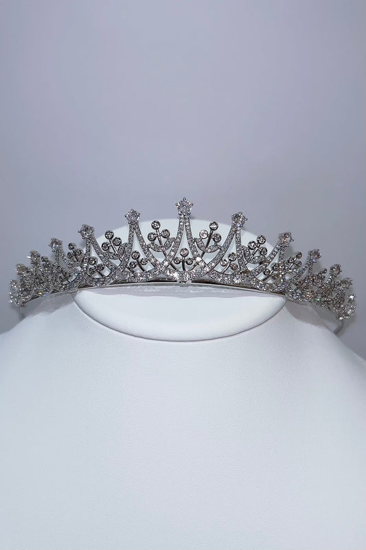 【ヘッドドレス】ジルコニアティアラ ~ブライダルティアラ~ ≪ZT-22≫【結婚式 ヘアアクセサリー】