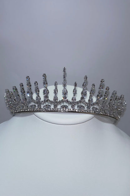 【ヘッドドレス】ジルコニアティアラ ~ブライダルティアラ~ ≪ZT-23≫【結婚式 ヘアアクセサリー】