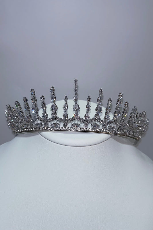 【ヘッドドレス】ジルコニアティアラ ~ブライダルティアラ~ ≪ZT-23≫【結婚式 ヘアアクセサリー】