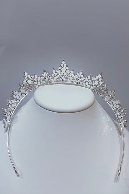 【ヘッドドレス】ジルコニアティアラ ~ブライダルティアラ~ ≪ZT-25≫【結婚式 ヘアアクセアリー】