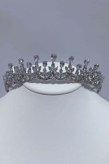 【ヘッドドレス】ジルコニアティアラ ~ブライダルティアラ~ ≪ZT-27≫【結婚式 ヘアアクセサリー】