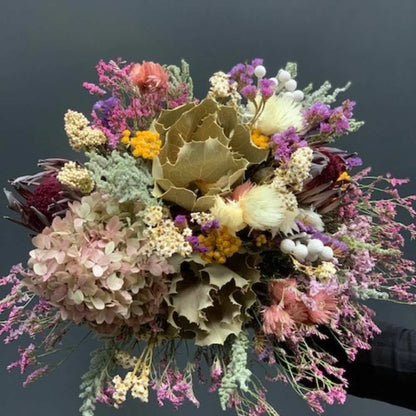 【ドライフラワー】グレイッシュポエジー 【結婚式 フラワー ドライフラワー ブーケ ブートニア】