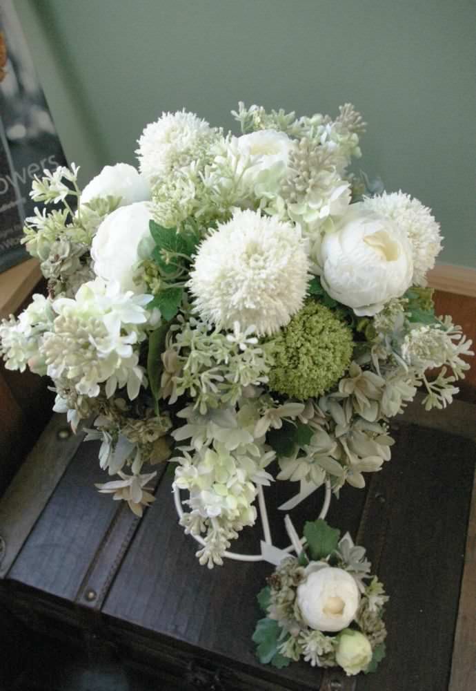 【造花】 オーダーメイド [クラッチブーケセット] 【結婚式 フラワー 造花 ブーケ ブートニア オーダーメイド】