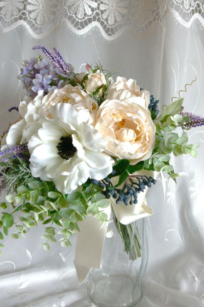【造花】 オーダーメイド [クラッチブーケセット] 【結婚式 フラワー 造花 ブーケ ブートニア オーダーメイド】