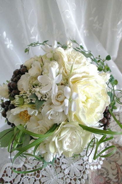 【造花】 オーダーメイド [クラッチブーケセット] 【結婚式 フラワー 造花 ブーケ ブートニア オーダーメイド】