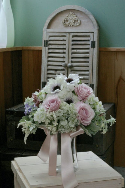 【造花】 オーダーメイド [クラッチブーケセット] 【結婚式 フラワー 造花 ブーケ ブートニア オーダーメイド】