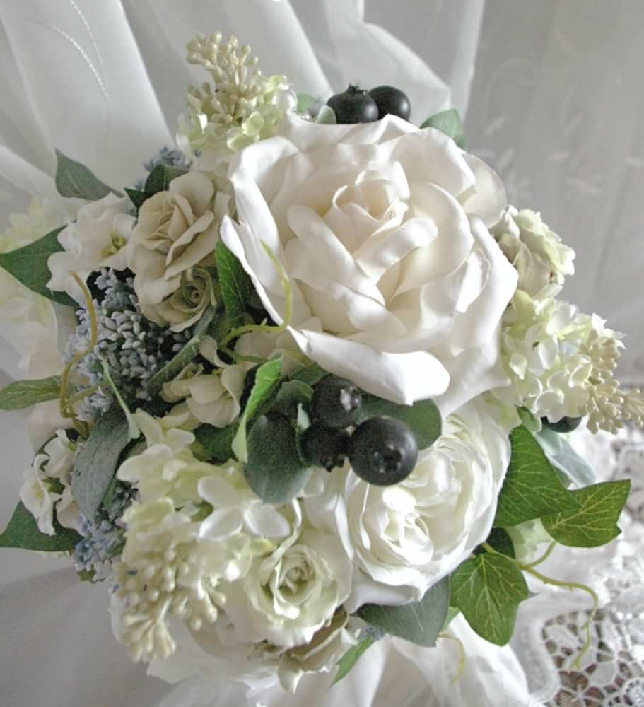 【造花】 オーダーメイド [ラウンドブーケセット] 【結婚式 フラワー 造花 ブーケ ブートニア オーダーメイド】