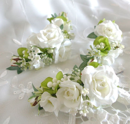 【造花】 オーダーメイド [ラウンドブーケセット] 【結婚式 フラワー 造花 ブーケ ブートニア オーダーメイド】