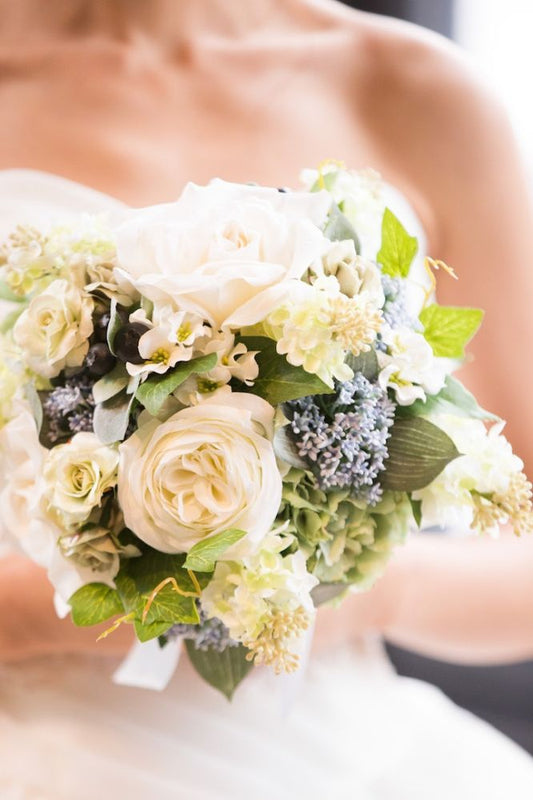 【造花】 オーダーメイド [ラウンドブーケセット] 【結婚式 フラワー 造花 ブーケ ブートニア オーダーメイド】