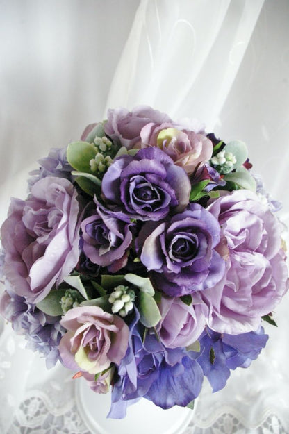 【造花】 オーダーメイド [ラウンドブーケセット] 【結婚式 フラワー 造花 ブーケ ブートニア オーダーメイド】