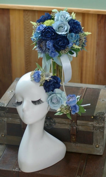 【造花】 オーダーメイド [ラウンドブーケセット] 【結婚式 フラワー 造花 ブーケ ブートニア オーダーメイド】