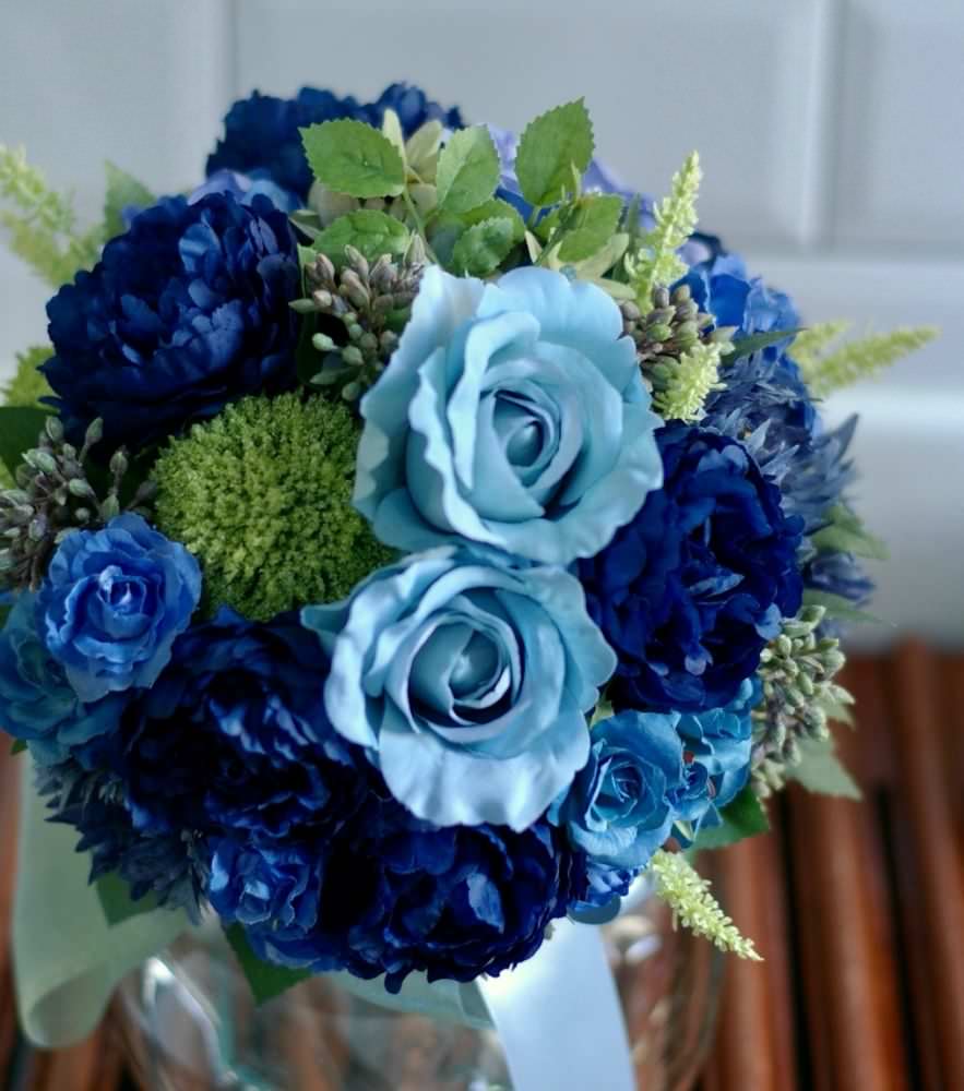 【造花】 オーダーメイド [ラウンドブーケセット] 【結婚式 フラワー 造花 ブーケ ブートニア オーダーメイド】