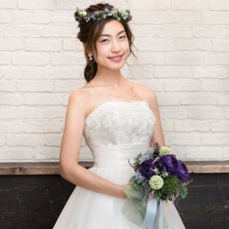 【造花】 オーダーメイド　[ラウンドブーケ・花冠セット]　【結婚式　フラワー　造花　ブーケ　ブートニア　オーダーメイド】