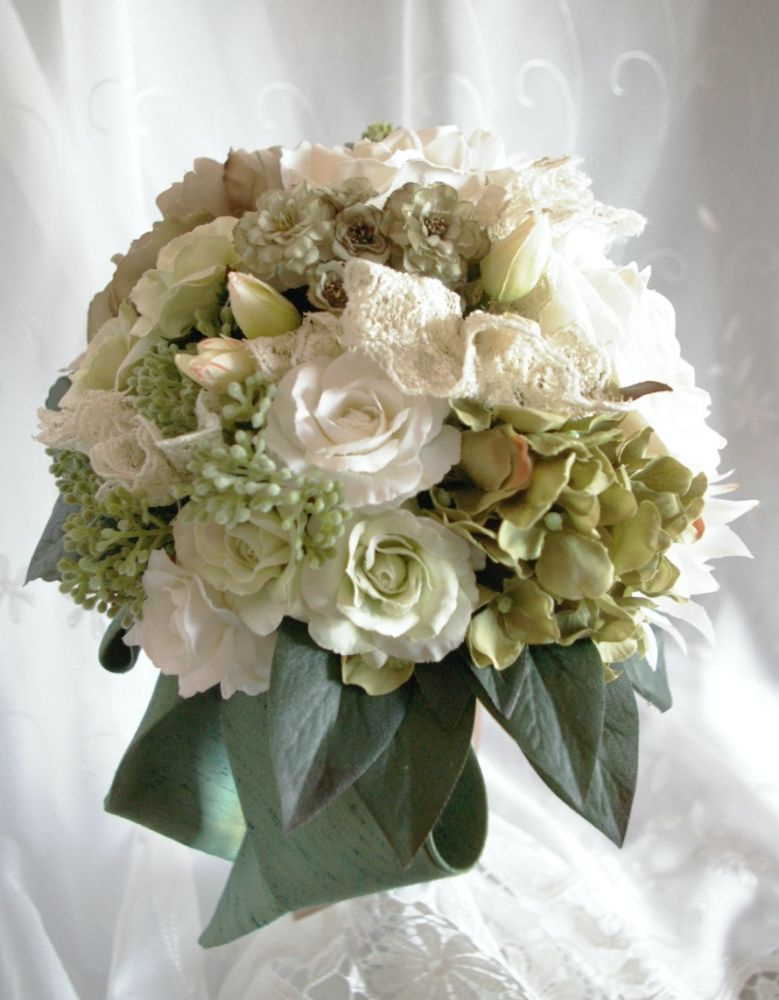 【造花】 オーダーメイド [ラウンドブーケ・花冠セット] 【結婚式 フラワー 造花 ブーケ ブートニア オーダーメイド】