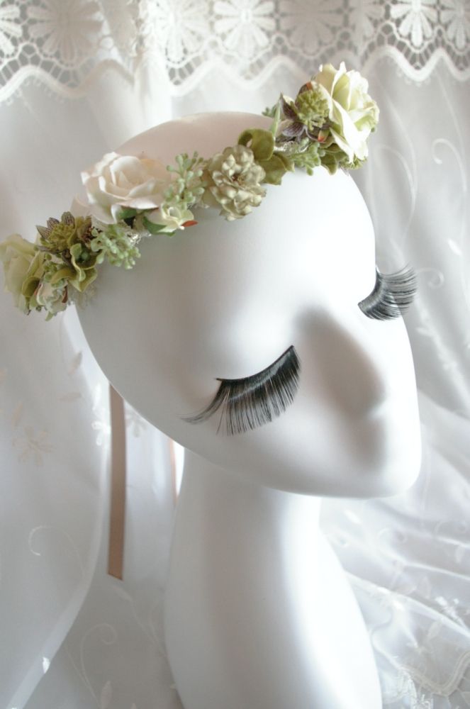 【造花】 オーダーメイド [ラウンドブーケ・花冠セット] 【結婚式 フラワー 造花 ブーケ ブートニア オーダーメイド】