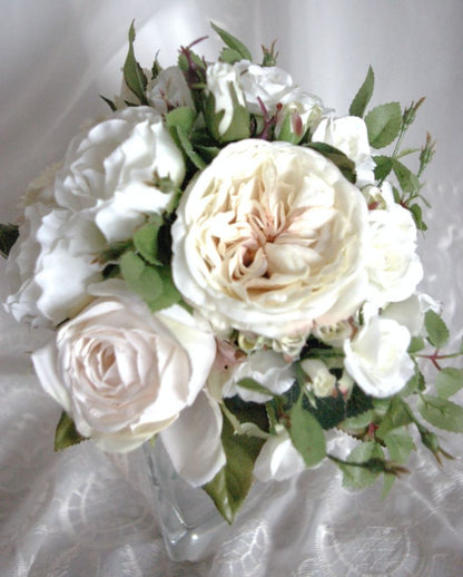 【造花】 オーダーメイド [ラウンドブーケ・花冠セット] 【結婚式 フラワー 造花 ブーケ ブートニア オーダーメイド】