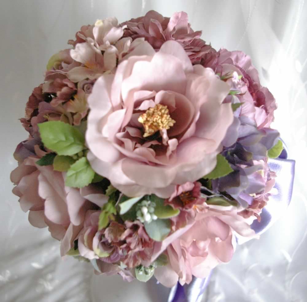 【造花】 オーダーメイド [ラウンドブーケ・花冠セット] 【結婚式 フラワー 造花 ブーケ ブートニア オーダーメイド】