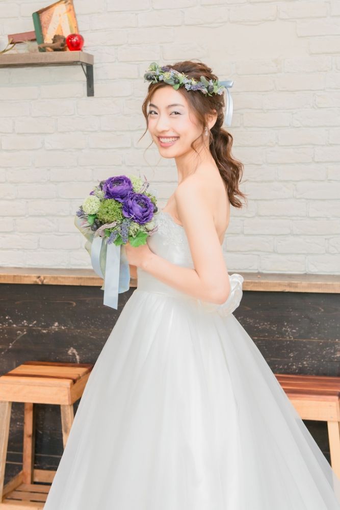 【造花】 オーダーメイド [ラウンドブーケ・花冠セット] 【結婚式 フラワー 造花 ブーケ ブートニア オーダーメイド】