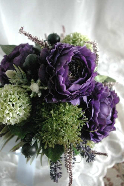 【造花】 オーダーメイド [ラウンドブーケ・花冠セット] 【結婚式 フラワー 造花 ブーケ ブートニア オーダーメイド】