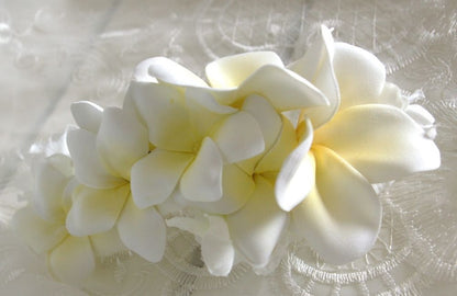 【造花】 オーダーメイド [プルメリアラウンドブーケセット] 【結婚式 フラワー 造花 ブーケ ブートニア オーダーメイド】