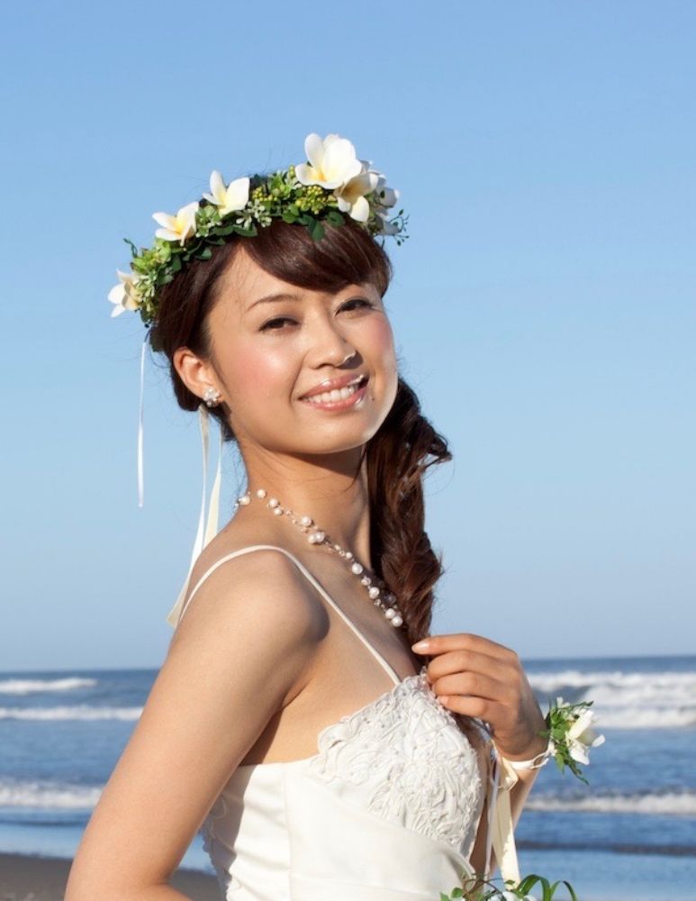 【造花】 オーダーメイド [プルメリア花冠・リストレットセット] 【結婚式 フラワー 造花 ブーケ ブートニア オーダーメイド】