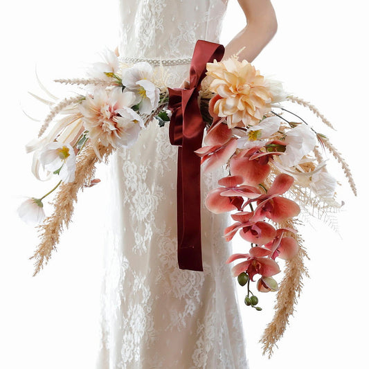 【レンタルブーケ】バレリーナ 胡蝶蘭ブーケ【結婚式 フラワー 造花 ブーケ ブートニア レンタル】