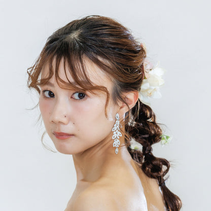 ブライダルピアス イヤリング｜ジルコニア｜シルバー(BC-E100)【結婚式　アクセサリー　ピアス　イヤリング】