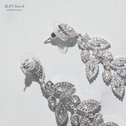 ブライダルピアス イヤリング｜ジルコニア｜シルバー(BC-E100)【結婚式　アクセサリー　ピアス　イヤリング】