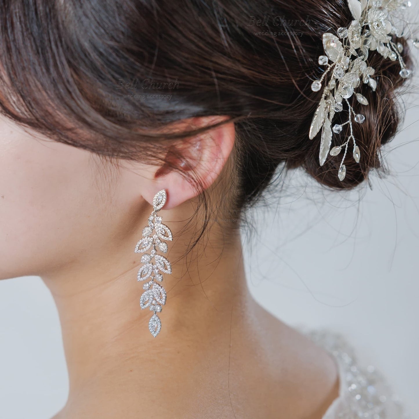 ブライダルピアス イヤリング｜ジルコニア｜シルバー(BC-E100)【結婚式　アクセサリー　ピアス　イヤリング】