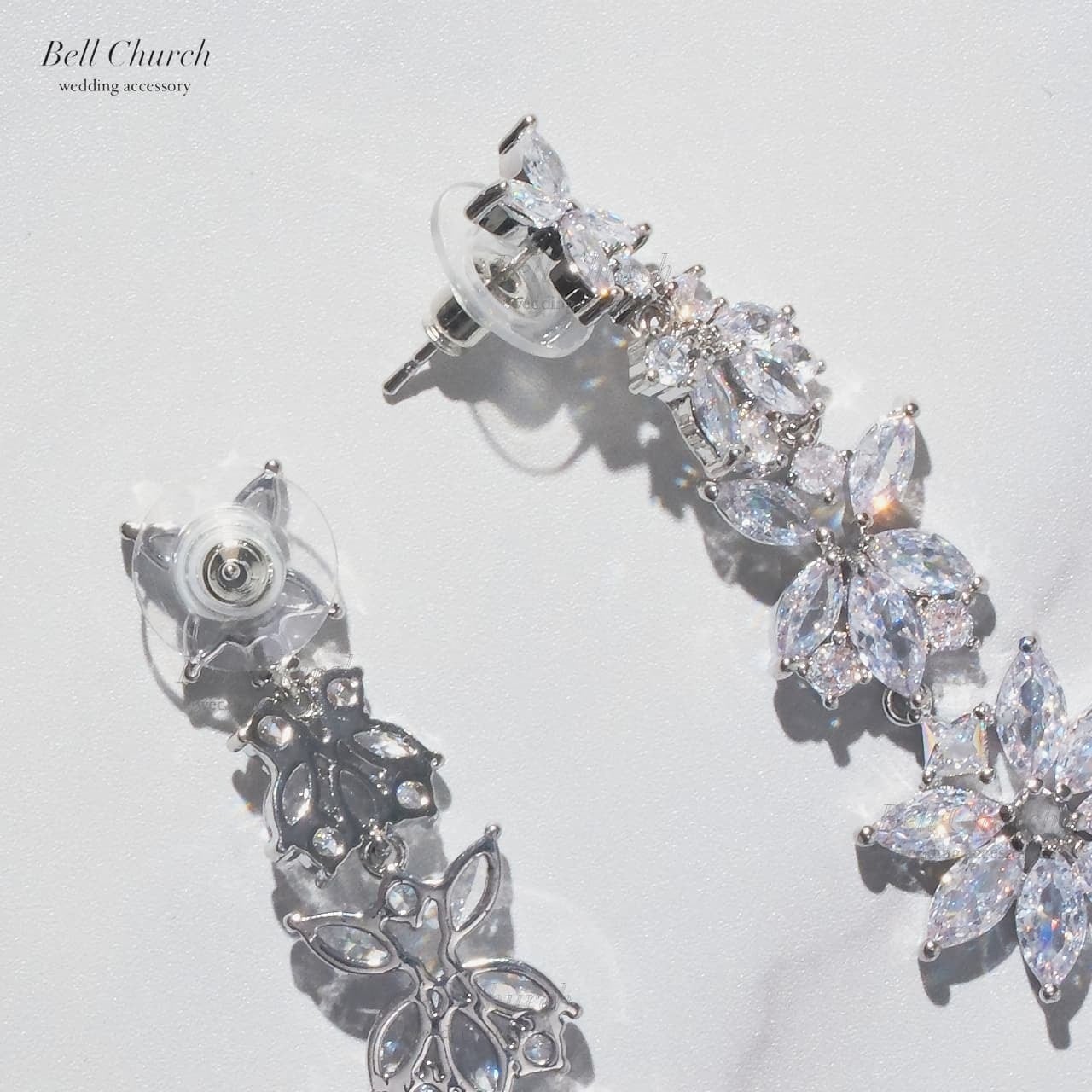 ブライダルピアス イヤリング｜ジルコニア｜シルバー(BC-E105)【結婚式　アクセサリー　ピアス　イヤリング】
