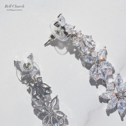 ブライダルピアス イヤリング｜ジルコニア｜シルバー(BC-E105)【結婚式　アクセサリー　ピアス　イヤリング】
