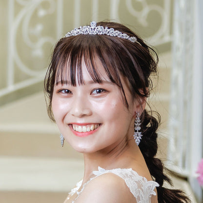 ブライダルピアス イヤリング｜ジルコニア｜シルバー(BC-E105)【結婚式　アクセサリー　ピアス　イヤリング】