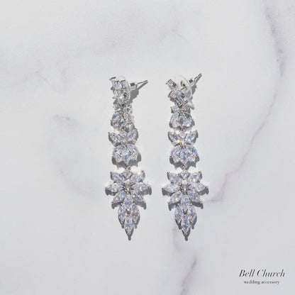 ブライダルピアス イヤリング｜ジルコニア｜シルバー(BC-E105)【結婚式　アクセサリー　ピアス　イヤリング】