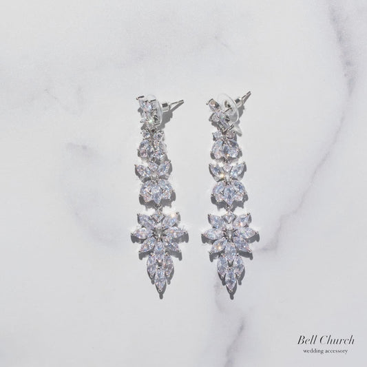 ブライダルピアス イヤリング｜ジルコニア｜シルバー(BC-E105)【結婚式　アクセサリー　ピアス　イヤリング】