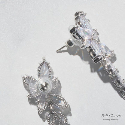 ウエディングピアス イヤリング｜ジルコニア｜シルバー(BC-E106)【結婚式　アクセサリー　ピアス　イヤリング】