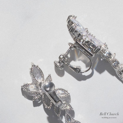 ウエディングピアス イヤリング｜ジルコニア｜シルバー(BC-E106)【結婚式　アクセサリー　ピアス　イヤリング】