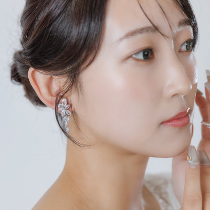 ウエディングピアス イヤリング｜ジルコニア｜シルバー(BC-E106)【結婚式　アクセサリー　ピアス　イヤリング】