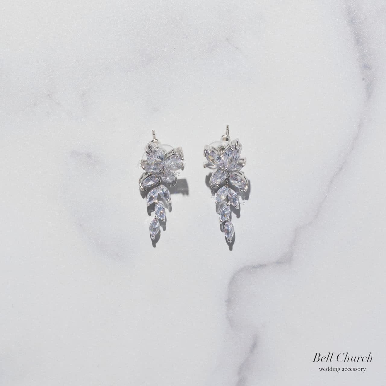 ウエディングピアス イヤリング｜ジルコニア｜シルバー(BC-E106)【結婚式　アクセサリー　ピアス　イヤリング】