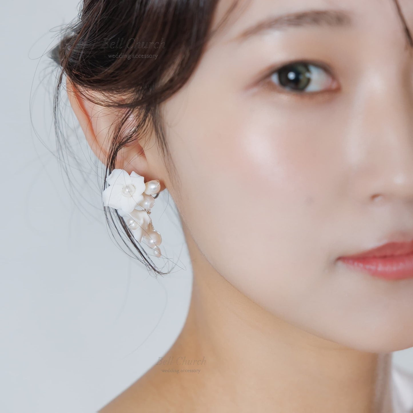 ウエディングピアス イヤリング｜パール｜お花 フラワーモチーフ｜シルバー×ホワイト(BC-E107)【結婚式　アクセサリー　ピアス　イヤリング】