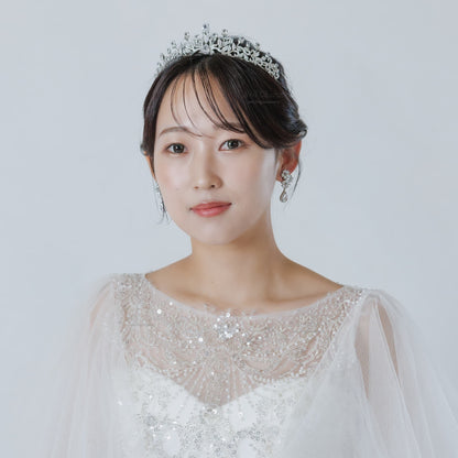 ブライダルピアス イヤリング｜ジルコニア｜フラワー お花モチーフ｜シルバー(BC-E116)【結婚式　アクセサリー　ピアス　イヤリング】