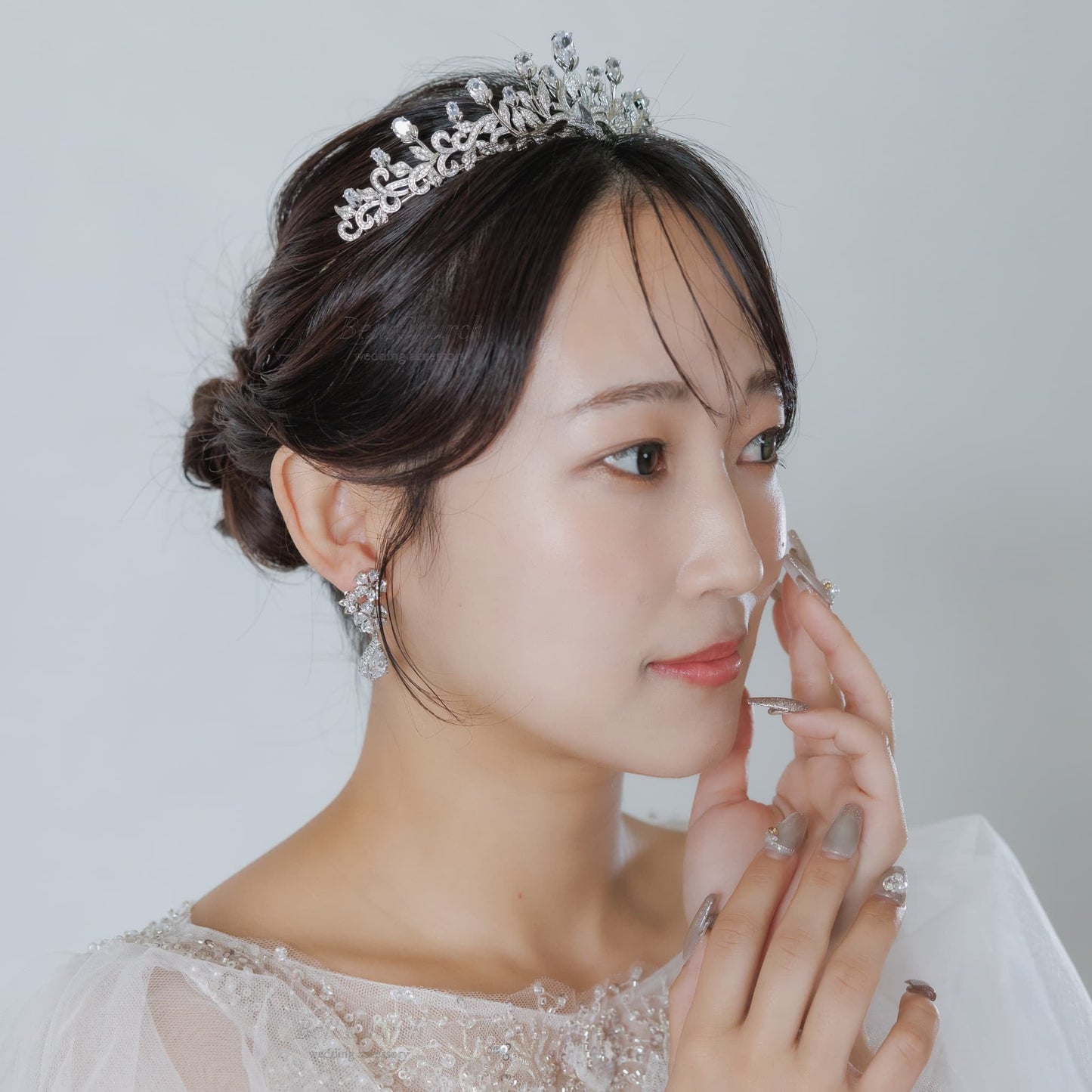 ブライダルピアス イヤリング｜ジルコニア｜フラワー お花モチーフ｜シルバー(BC-E116)【結婚式　アクセサリー　ピアス　イヤリング】