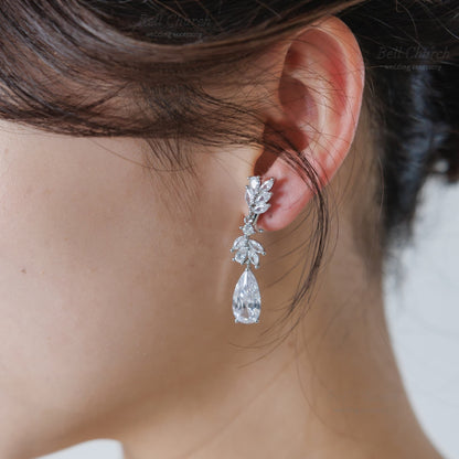 ウエディングピアス イヤリング｜ジルコニア｜シルバー(BC-E117)【結婚式　アクセサリー　ピアス　イヤリング】