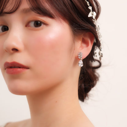 ウェディングピアス　イヤリング |クリスタル キュービックジルコニア (BC-E11)【結婚式　アクセサリー　ピアス　イヤリング】