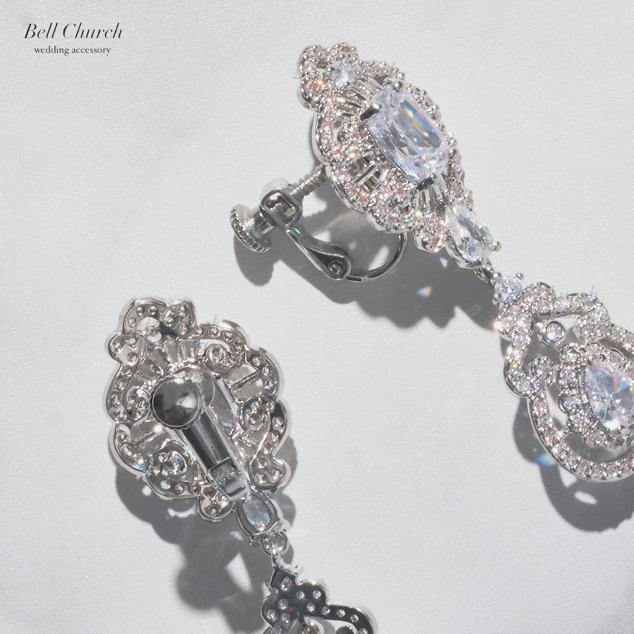 ウエディングピアス イヤリング｜ジルコニア｜シルバー(BC-E121)【結婚式　アクセサリー　ピアス　イヤリング】