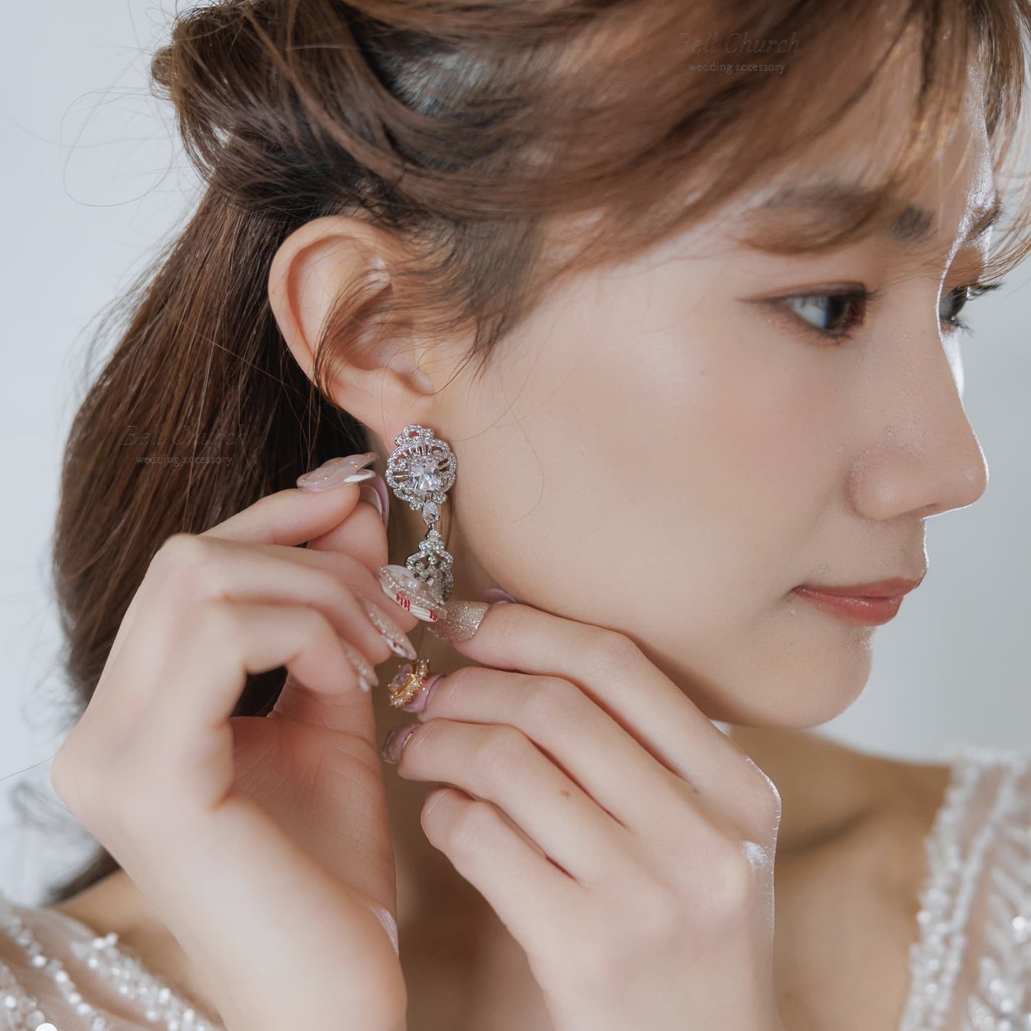 ウエディングピアス イヤリング｜ジルコニア｜シルバー(BC-E121)【結婚式　アクセサリー　ピアス　イヤリング】