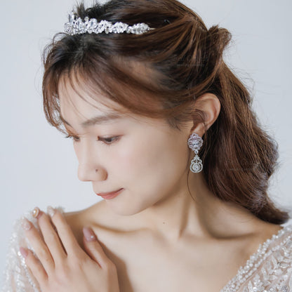 ウエディングピアス イヤリング｜ジルコニア｜シルバー(BC-E121)【結婚式　アクセサリー　ピアス　イヤリング】