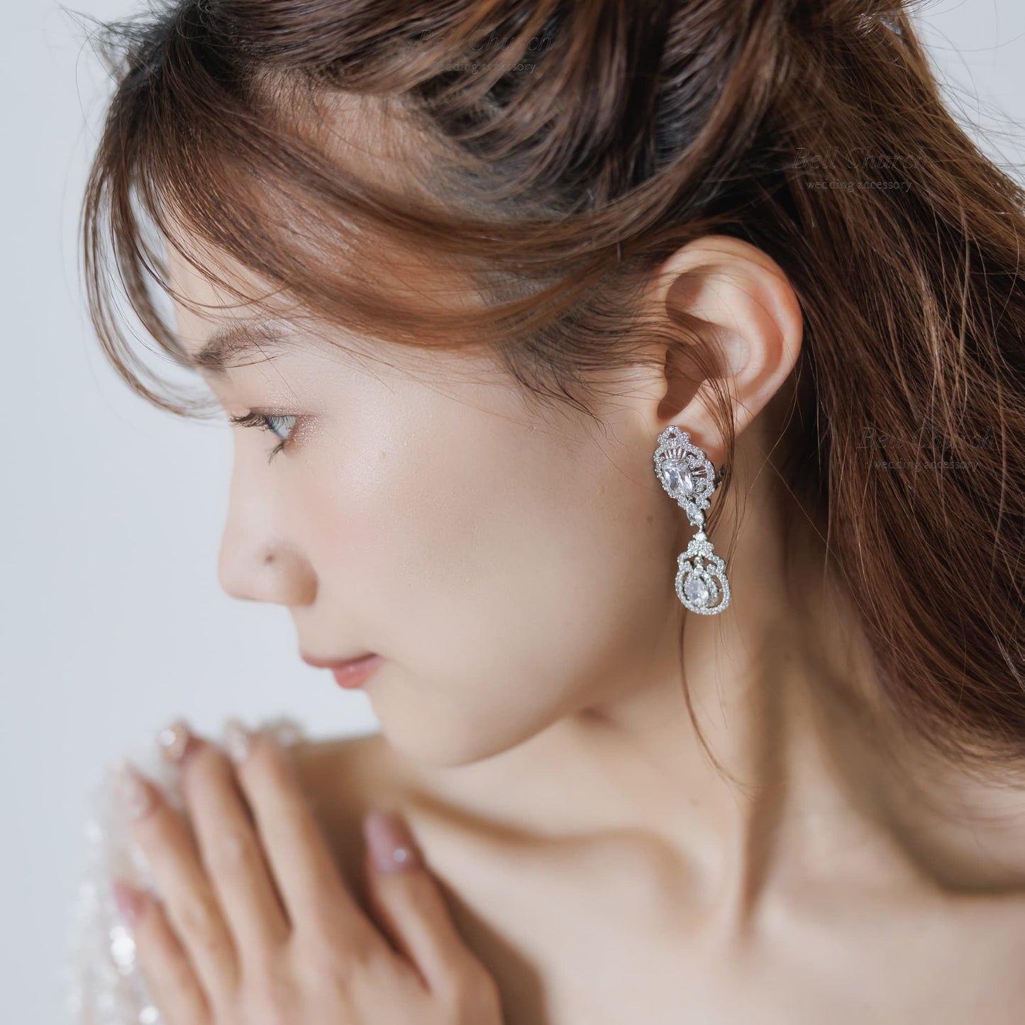 ウエディングピアス イヤリング｜ジルコニア｜シルバー(BC-E121)【結婚式　アクセサリー　ピアス　イヤリング】