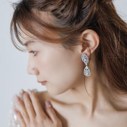 ウエディングピアス イヤリング｜ジルコニア｜シルバー(BC-E121)【結婚式　アクセサリー　ピアス　イヤリング】