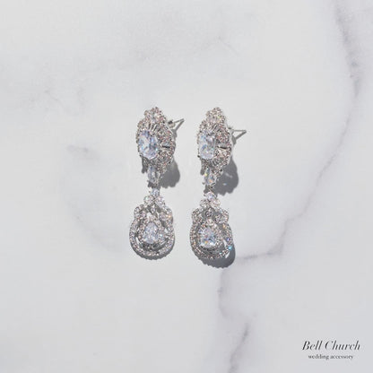 ウエディングピアス イヤリング｜ジルコニア｜シルバー(BC-E121)【結婚式　アクセサリー　ピアス　イヤリング】