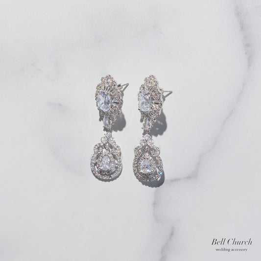 ウエディングピアス イヤリング｜ジルコニア｜シルバー(BC-E121)【結婚式　アクセサリー　ピアス　イヤリング】